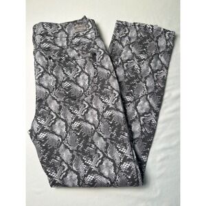 Seven7 Snake Print Skinny Jeans Women's Size 8 Gray Black Stretch Baddie